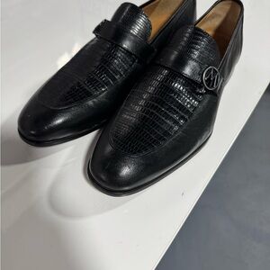 Mezlan Black Genuine Lizard Loafers